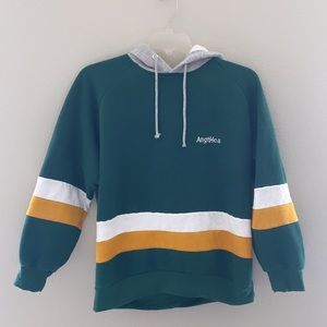 NWOT Angthca Green Hooded Sweatshirt Large